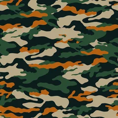 Fototapete Tarnmuster nahtloses Cemofaleg-Muster auf militärischem Hintergrund