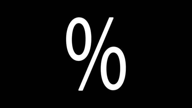 Percent symbol self drawing animation. Luma matte, mask % sign.