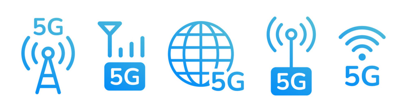 5G technology icons set. Vector illustration