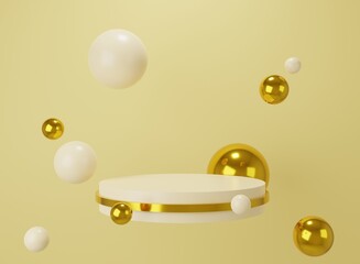 3d illustration gold podium