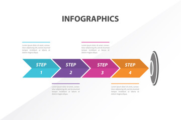step infographic arrow process for presentation