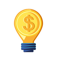 money sign inside bulb