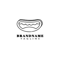 mouth logo cartoon icon template black isolated vector illustration