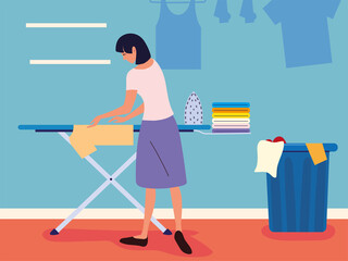 woman ironing clothes