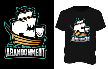 Abandonment T-shirt design, vintage retro Premium Vector