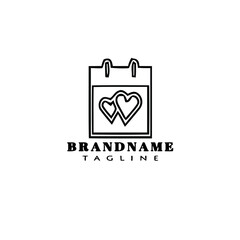 love logo cartoon icon design black isolated vector concept