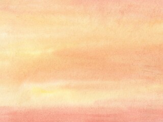 Yellow and Red Hand Drawn Watercolor Abstract Background.