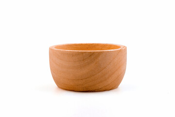 Wooden juice cup on a white background, used for editing, advertising, flyers