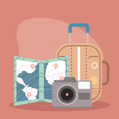 suitcase and tourism icons