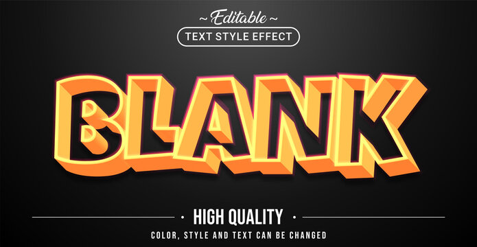 Editable text style effect - Blank text style theme.