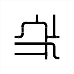 Pipe Icon, Plumbing Work, Gas,, Air, Water, Oil, Liquid Pipeline