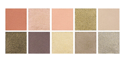 High resolution eyeshadow palette, beauty product isolated on white background