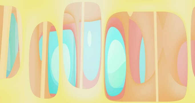 Endless background with abstract liquid shapes in the style of an illustration on the theme of sweetness. Looped backing with flowing paint. Flowing caramel style blurred in motion.