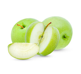 Fresh green apple isolated on white background