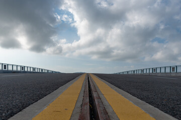 The low angle road leads to the distance