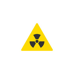 Fototapeta premium Radiation sign. Toxic or poisonous. yellow icon isolated on white.