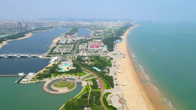 Aerial photography of the architectural landscape of Rizhao, China