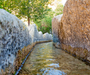 Old irrigation ditches from medieval times still in perfect use and functioning