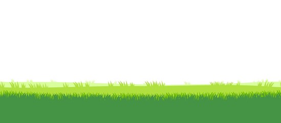 Silhouette of the grass. Summer green meadow. Seamless image. Rural simple and cute landscape. Horizontal isolated natural illustration. Vector.