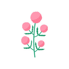 Hand drawn design cartoon flower illustration. Element for weekly or daily planner.