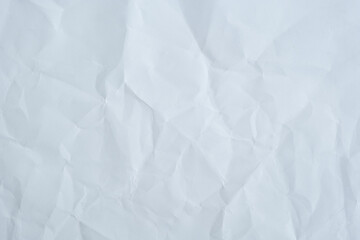 White crumpled paper, recycle paper texture, copy space for text.
