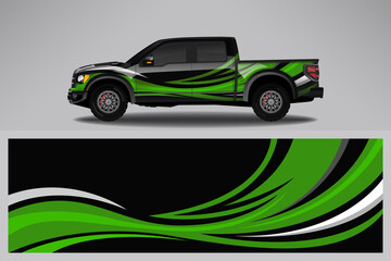 Wrap car vector design decal. Graphic abstract line racing background design for vehicle, race car, rally, adventure livery camouflage.