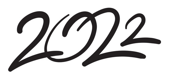 2022 Hand Drawn Vector Numbers, Sketch Calendar Design - obrazy, fototapety, plakaty
