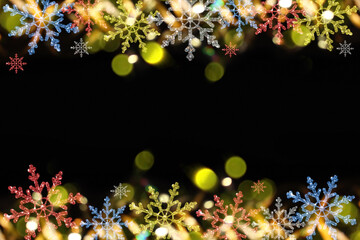beautiful Christmas background with colorful snowflakes on a shiny background