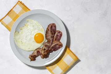 Homemade Fried Egg with Bacon