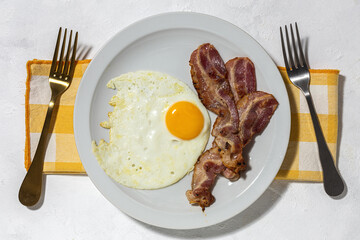 Homemade Fried Egg with Bacon