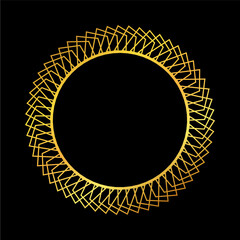 gold round frame - circle banner on dark background