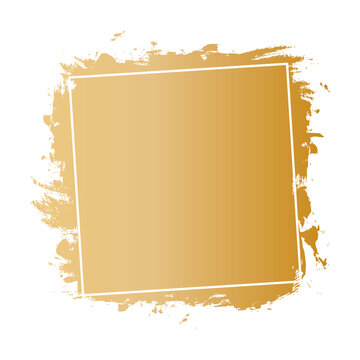 vector gold brush painted ink stamp banner on white background