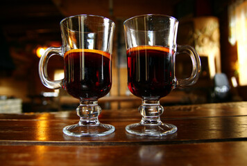 Mulled wine in a mountain chalet