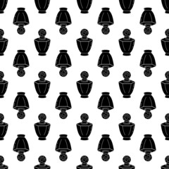 Glass perfume bottle pattern seamless background texture repeat wallpaper geometric vector
