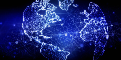 2d illustration world map abstract background