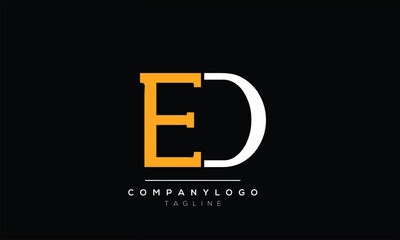 
Abstract Letter Initial ED DE Vector Logo Design Template
