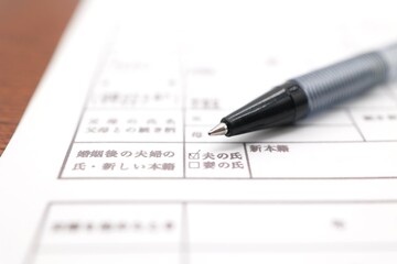 婚姻届　婚姻後の夫婦の氏の選択欄