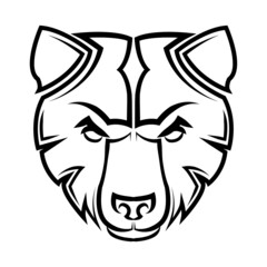 Black and white line art of bear head Good use for symbol mascot icon avatar tattoo T Shirt design logo.