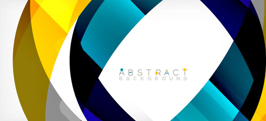 Obraz premium Geometric abstract background. Circle created with overlapping color shapes. Vector Illustration For Wallpaper, Banner, Background, Landing Page