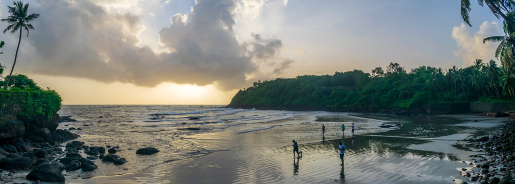 sunset over the sea, Dona Paula Beach, Goa, India