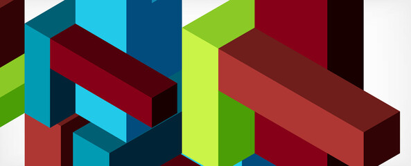 Abstract background. 3d cubes, cubic elements and blocks. Techno or business concept for wallpaper, banner, background, landing page