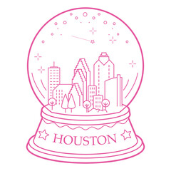 Houston Christmas snow globe