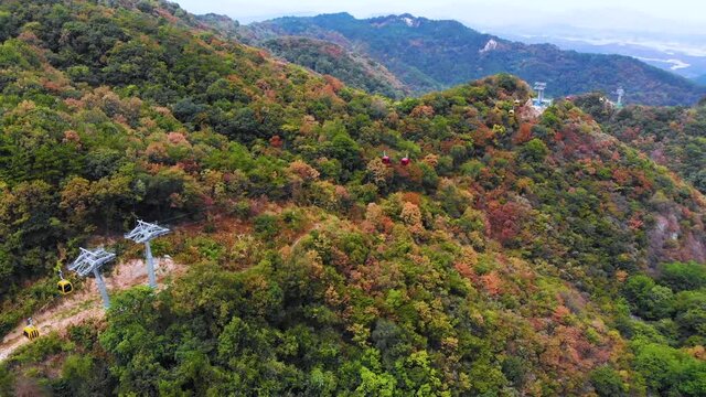 China Hubei Wuhan Huangyi Mulan Tianchi Scenic Area Autumn Aerial Photography
