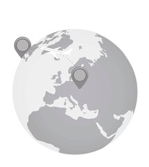 Airplane flying concept. vector illustration