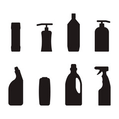 Detergent bottle black silhouette form and shape