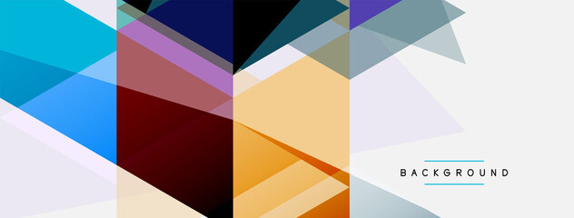 Fototapeta premium Color triangles composition, geometric abstract background. Techno or business concept, pattern for wallpaper, banner, background, landing page