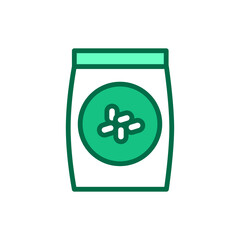 Obraz premium Organic rice color line icon. Outline pictogram for web page.