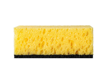 Yellow washcloth on a white background. Isolate on white.