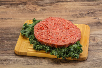 Raw beef burger cutlet for burger