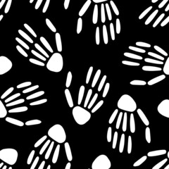 Skeleton hands seamless pattern. bones pattern.